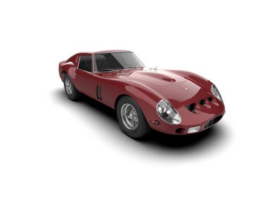 Beyaz arka planda izole edilmiş bir spor araba. 3d oluşturma 