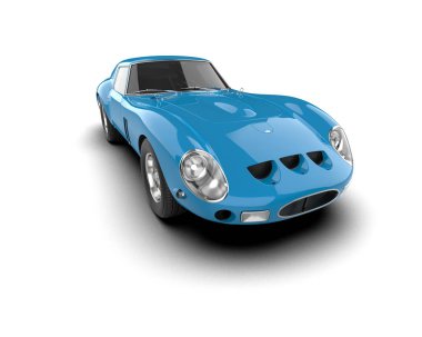 Beyaz zemin üzerinde izole edilmiş 3D resimleme spor araba