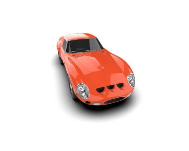 Beyaz zemin üzerinde izole edilmiş 3D resimleme spor araba