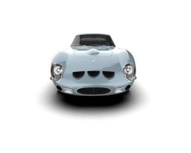 Beyaz zemin üzerinde izole edilmiş 3D resimleme spor araba