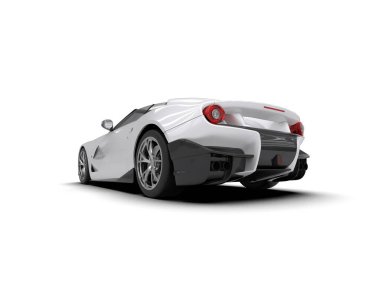 Beyaz zemin üzerinde izole edilmiş 3D resimleme spor araba