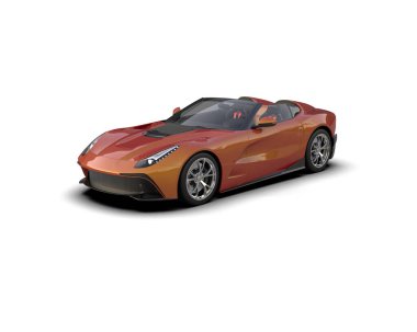 Beyaz zemin üzerinde izole edilmiş 3D resimleme spor araba