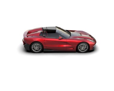 Beyaz zemin üzerinde izole edilmiş 3D resimleme spor araba