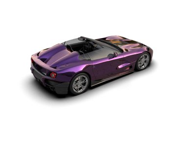 Beyaz zemin üzerinde izole edilmiş 3D resimleme spor araba