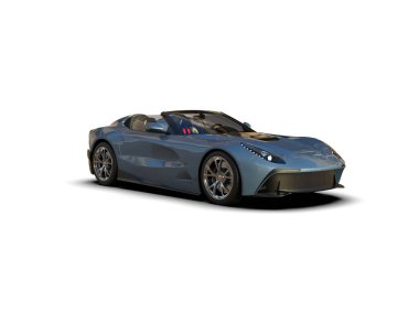 Beyaz zemin üzerinde izole edilmiş 3D resimleme spor araba