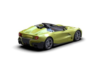 Beyaz zemin üzerinde izole edilmiş 3D resimleme spor araba