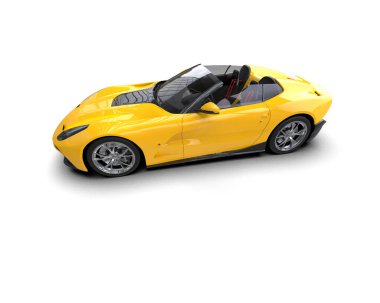 Beyaz zemin üzerinde izole edilmiş 3D resimleme spor araba