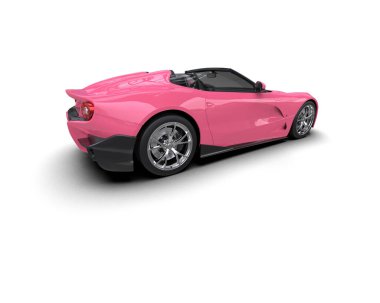 Beyaz zemin üzerinde izole edilmiş 3D resimleme spor araba