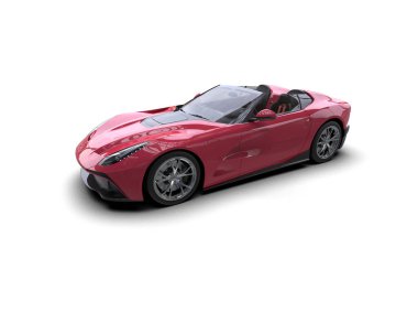 Beyaz zemin üzerinde izole edilmiş 3D resimleme spor araba