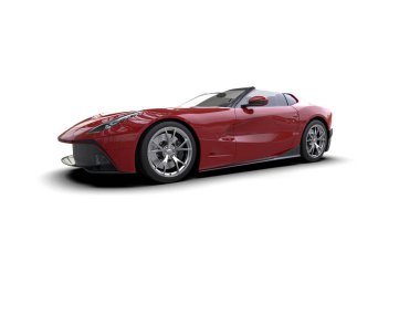 Beyaz zemin üzerinde izole edilmiş 3D resimleme spor araba