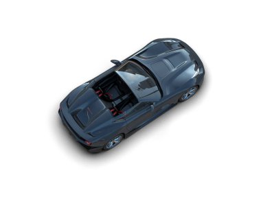 Beyaz zemin üzerinde izole edilmiş 3D resimleme spor araba