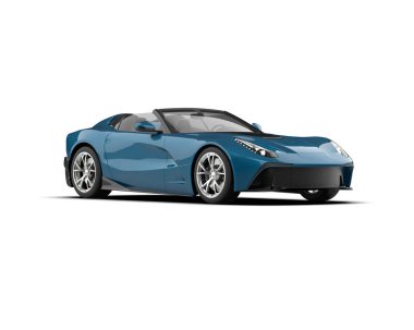 Beyaz zemin üzerinde izole edilmiş 3D resimleme spor araba