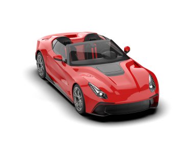 Beyaz zemin üzerinde izole edilmiş 3D resimleme spor araba