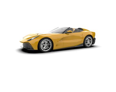 Beyaz zemin üzerinde izole edilmiş 3D resimleme spor araba