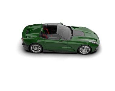 Beyaz zemin üzerinde izole edilmiş 3D resimleme spor araba