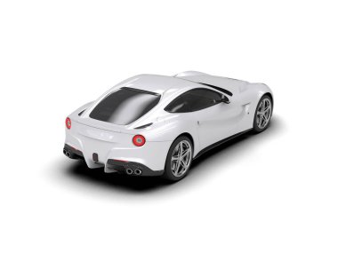 Beyaz zemin üzerinde izole edilmiş 3D resimleme spor araba