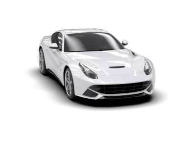 Beyaz zemin üzerinde izole edilmiş 3D resimleme spor araba