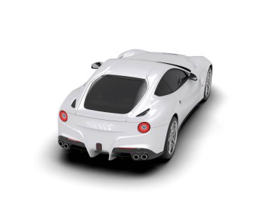 Beyaz zemin üzerinde izole edilmiş 3D resimleme spor araba