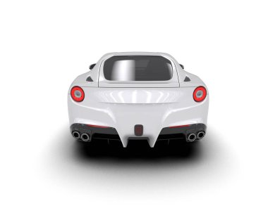 Beyaz zemin üzerinde izole edilmiş 3D resimleme spor araba