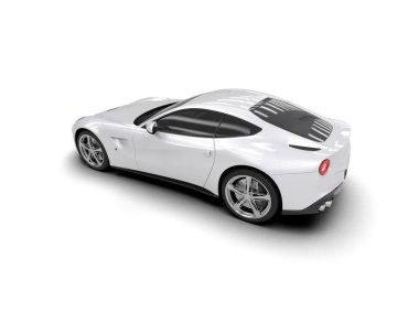 Beyaz zemin üzerinde izole edilmiş 3D resimleme spor araba