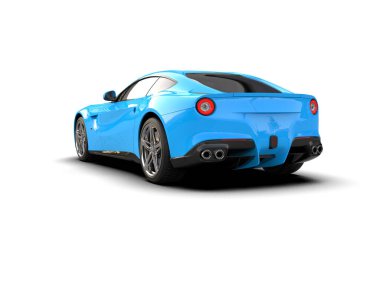 Beyaz zemin üzerinde izole edilmiş 3D resimleme spor araba