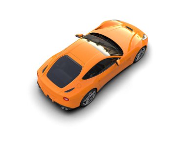 Beyaz zemin üzerinde izole edilmiş 3D resimleme spor araba