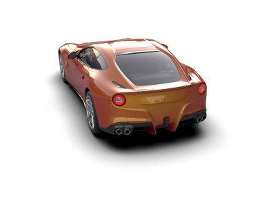 Beyaz zemin üzerinde izole edilmiş 3D resimleme spor araba