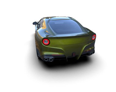 Beyaz zemin üzerinde izole edilmiş 3D resimleme spor araba