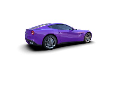 Beyaz zemin üzerinde izole edilmiş 3D resimleme spor araba