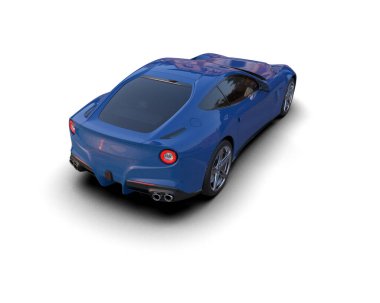 Beyaz arka planda izole edilmiş bir spor araba. 3d oluşturma 