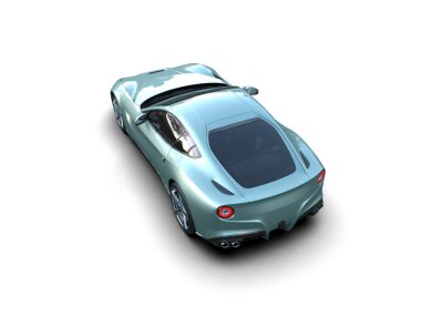 Beyaz arka planda izole edilmiş bir spor araba. 3d oluşturma 
