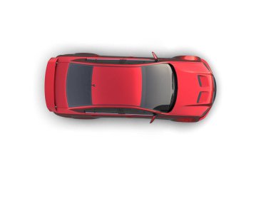 Beyaz arka planda izole edilmiş bir spor araba. 3d oluşturma 