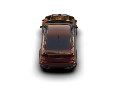 Beyaz arka planda izole edilmiş bir spor araba. 3d oluşturma 