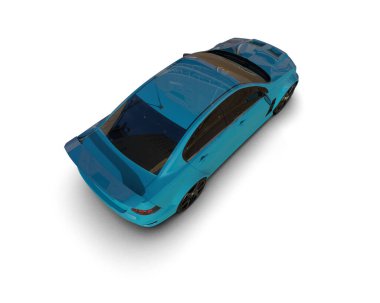 Beyaz arka planda izole edilmiş bir spor araba. 3d oluşturma 