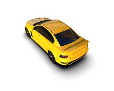 Beyaz arka planda izole edilmiş bir spor araba. 3d oluşturma 