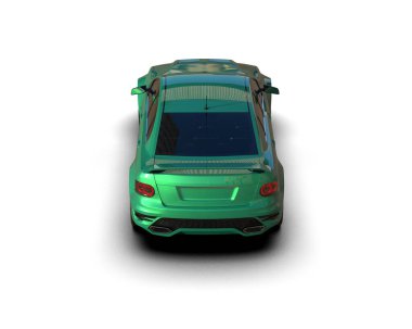 Beyaz arka planda izole edilmiş bir spor araba. 3d oluşturma 