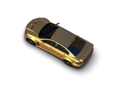 Beyaz arka planda izole edilmiş bir spor araba. 3d oluşturma 