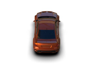 Beyaz arka planda izole edilmiş bir spor araba. 3d oluşturma 