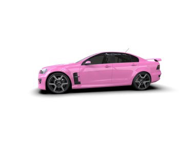 Beyaz arka planda izole edilmiş bir spor araba. 3d oluşturma 