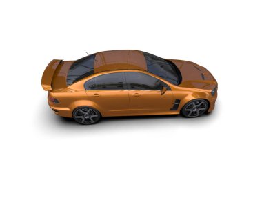 Beyaz arka planda izole edilmiş bir spor araba. 3d oluşturma 