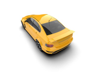 Beyaz arka planda izole edilmiş bir spor araba. 3d oluşturma 