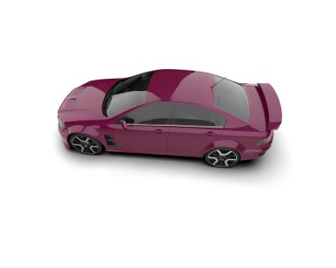 Beyaz arka planda izole edilmiş bir spor araba. 3d oluşturma 