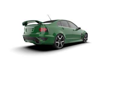 Beyaz arka planda izole edilmiş bir spor araba. 3d oluşturma 