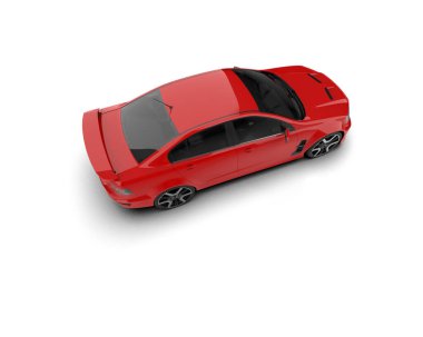 Beyaz arka planda izole edilmiş bir spor araba. 3d oluşturma 