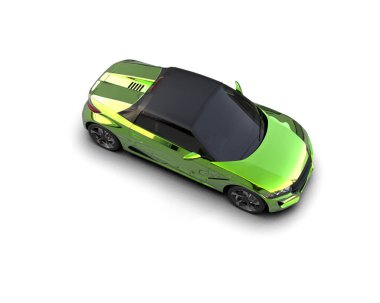 Beyaz arka planda izole edilmiş bir spor araba. 3d oluşturma 