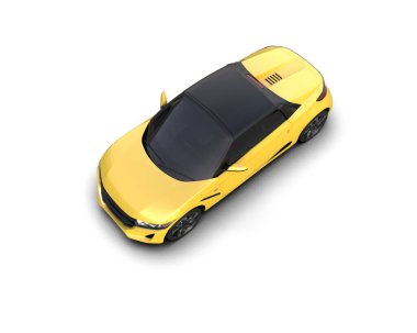 Beyaz arka planda izole edilmiş bir spor araba. 3d oluşturma 