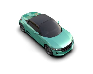 Beyaz arka planda izole edilmiş bir spor araba. 3d oluşturma 