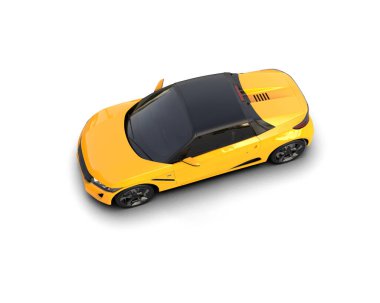 Beyaz arka planda izole edilmiş bir spor araba. 3d oluşturma 