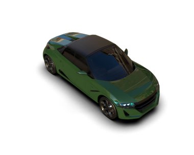 Beyaz zemin üzerinde izole edilmiş 3D resimleme spor araba