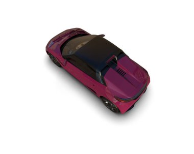 Beyaz zemin üzerinde izole edilmiş 3D resimleme spor araba